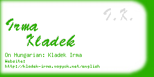 irma kladek business card